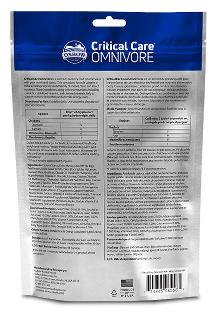 Oxbow Critical Care Omnivore - 340g Bag  