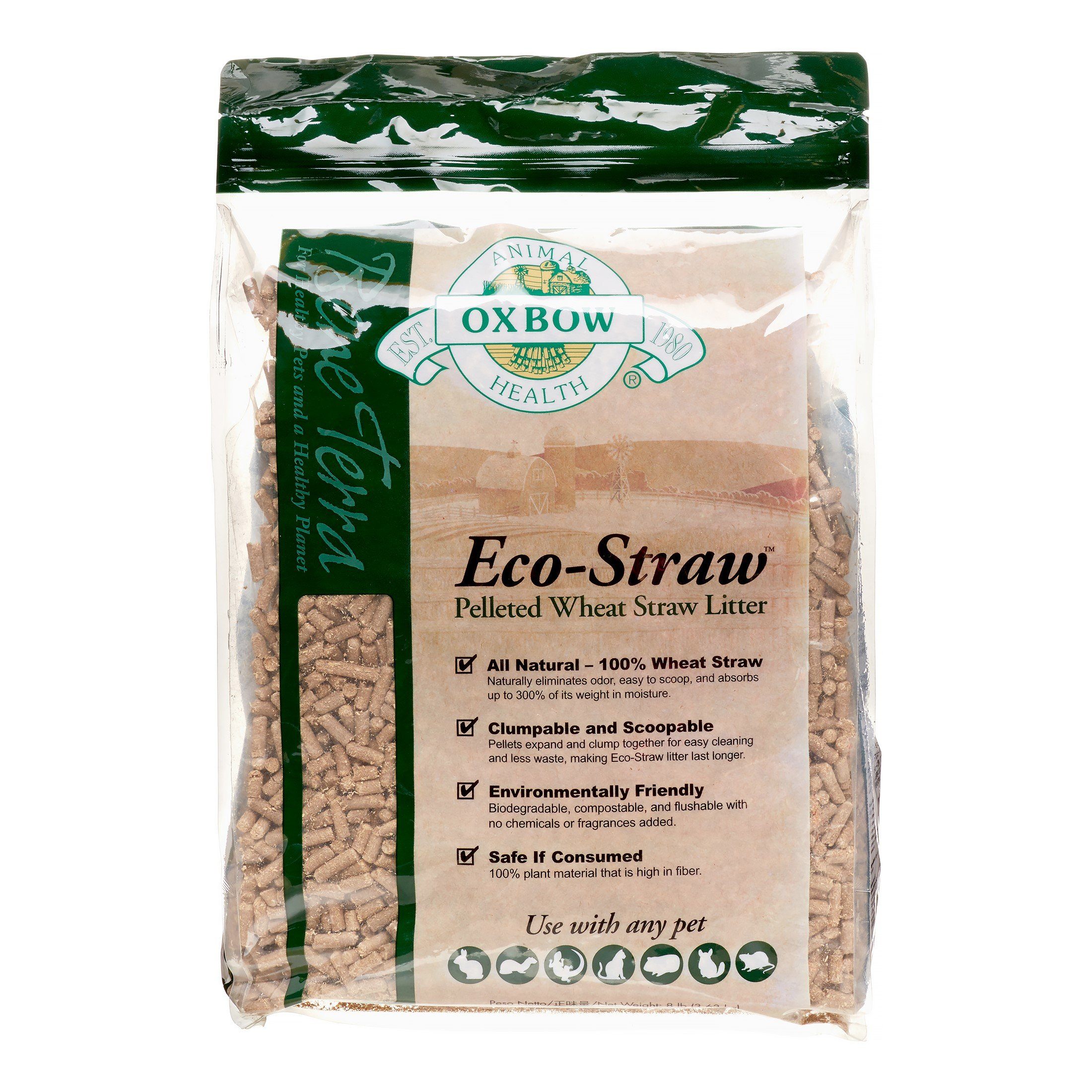 Oxbow Eco-Straw Small Animal Hay - 8 lb Bag  