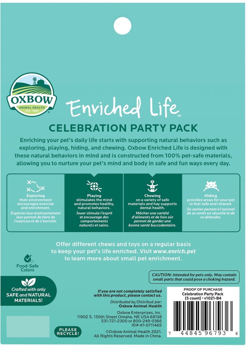 Oxbow Enriched Life Celebration Party Pack Natural Chews Small Animal Treats  