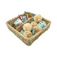 Oxbow Enriched Life Play Pom & Rainbow Knot Stick Basket  