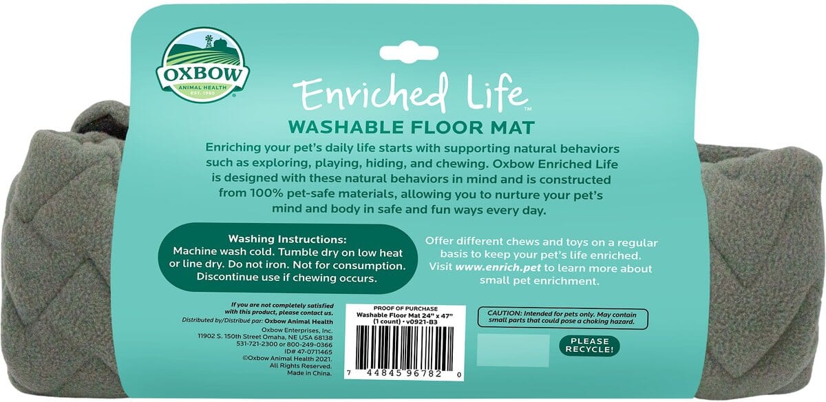 Oxbow Enriched Life Washable Small Animal Floor Mat - 24 x 47 Inches  