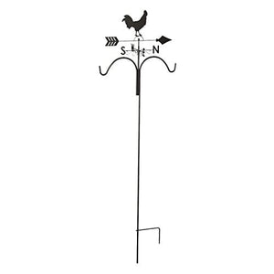 Panacea Products Weathervane Rooster Shepherd Hook Wild Bird Accessories - Black - 78 I...
