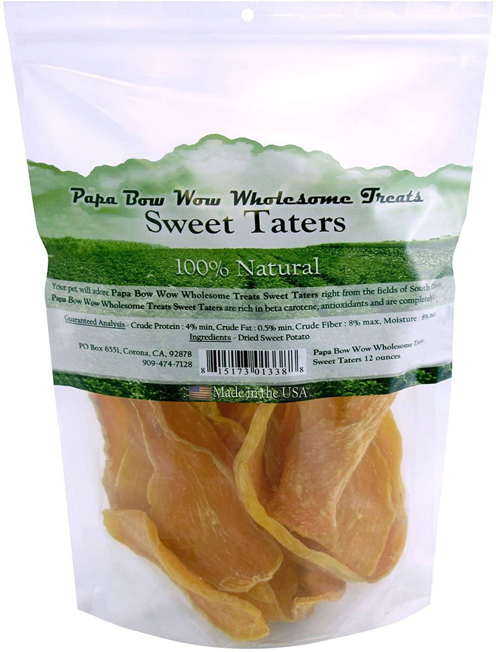 Papa Bow Wow Sweet Taters Dog Treats and Natural Chews - 3 Inch - 12 oz  