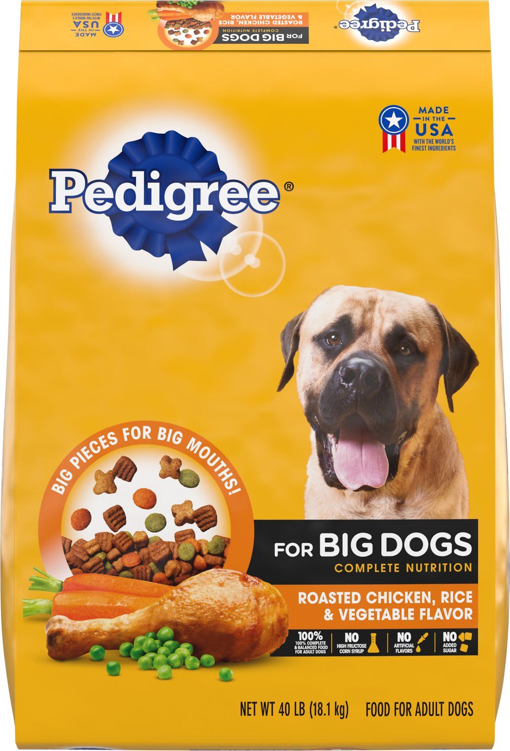 Pedigree Complete Nutrition Adult Dry Dog Food Roasted Chicken, Rice &  Vegetable Flavor, 20.4 lb. Bag - Walmart.com