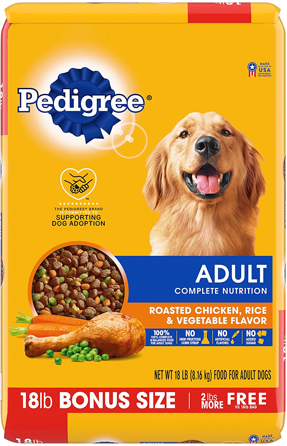 Pedigree Adult Complete Nutrition Roasted Chicken Rice and Vegetables Dry Dog Food - 20.4 lb Bag  