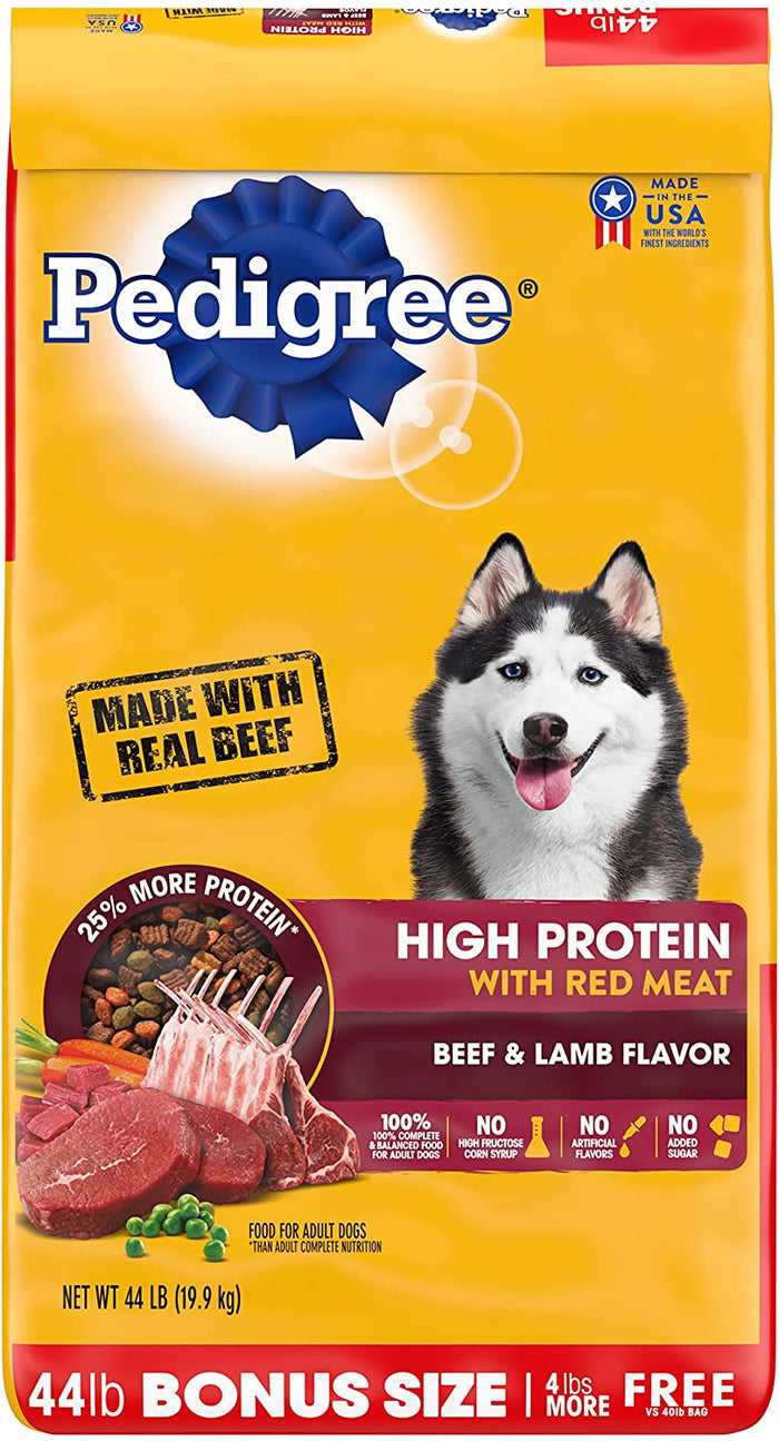 Pedigree Adult High Protein Red Meat Beef and Lamb Dry Dog Food - 50 lb Bag