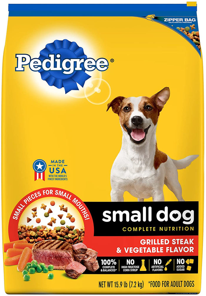 Pedigree Adult Small Dog Complete Nutrition Steak and Vegetables Dry Dog Food - 15.9 lb...