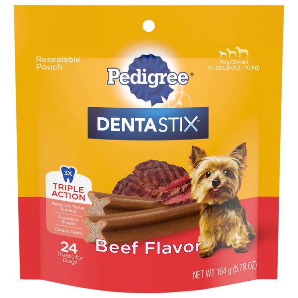 Pedigree Dentastix Beef Mini Dog Dental Chew Treats - 5.8 oz - 24 Count