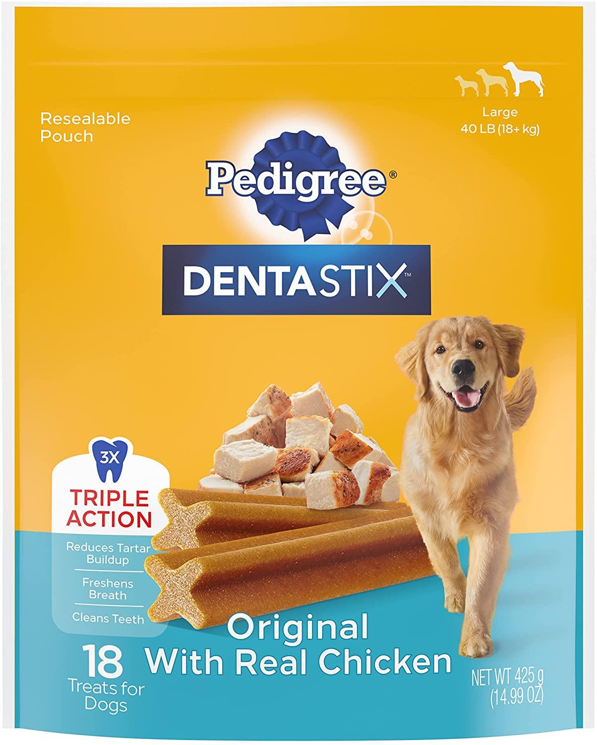 Pedigree Dentastix Large  Dog Dental Chew Treats - 15 oz - 18 Count  