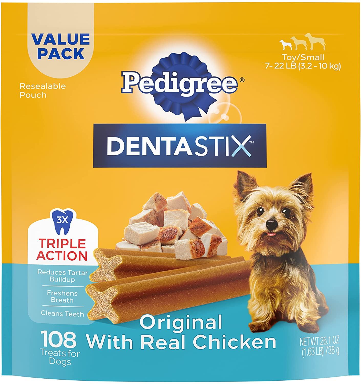 Pedigree Dentastix Mini  Dog Dental Chew Treats - 1.63 lb - 108 Count  