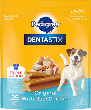 Pedigree Dentastix Sm/Medium Dog Dental Chew Treats - 13.9 oz - 25 Count