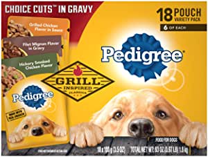 Pedigree Pouch Grill Inspired Classics Multi-Pack Wet Dog Food - 3.5 oz - Case of 18