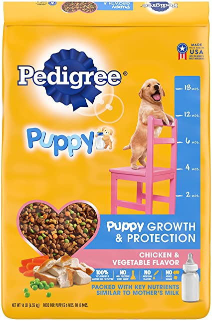 Pedigree Puppy Growth and Protection Chicken and Vegetables Dry Dog Food - 14 lb Bag  