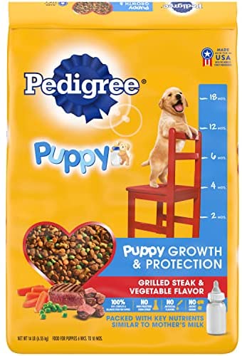 Pedigree Puppy Growth and Protection Grilled Steak and Vegetables Dry Dog Food - 14 lb ...