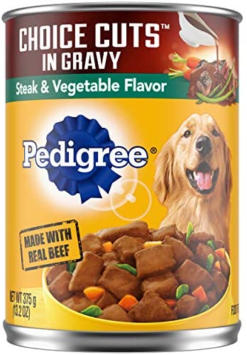 Pedigree Steak & Vegetable Cuts Canned Dog Food - 13.2 oz - Case of 12  