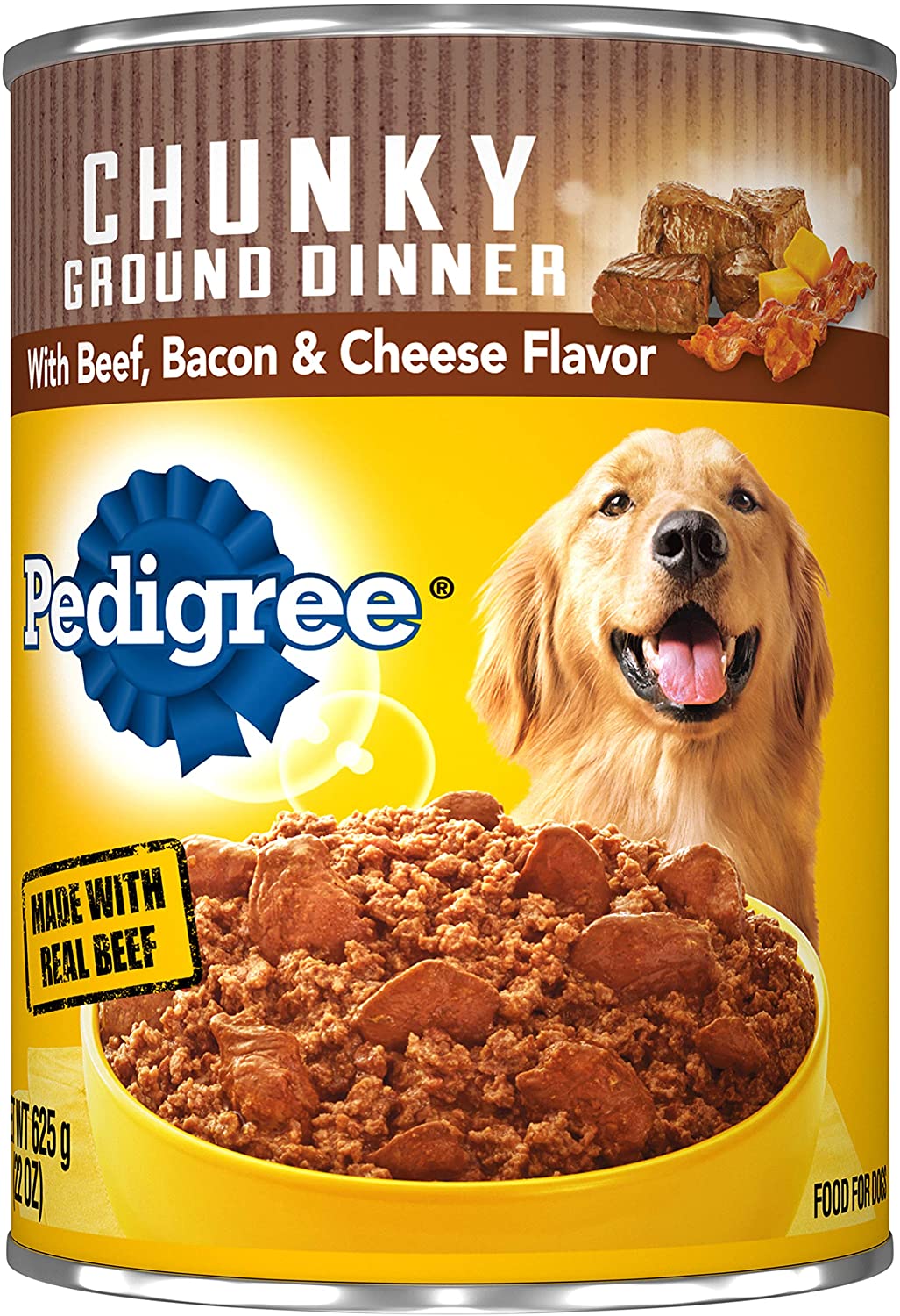 Pedigree Traditional Ground Dinner Beef, Bacon and Cheese Canned Dog Food - 22 oz - Case of 12  