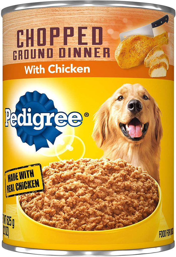 Pedigree Traditional Ground Dinner Chopped Chicken Canned Dog Food - 22 oz - Case of 12