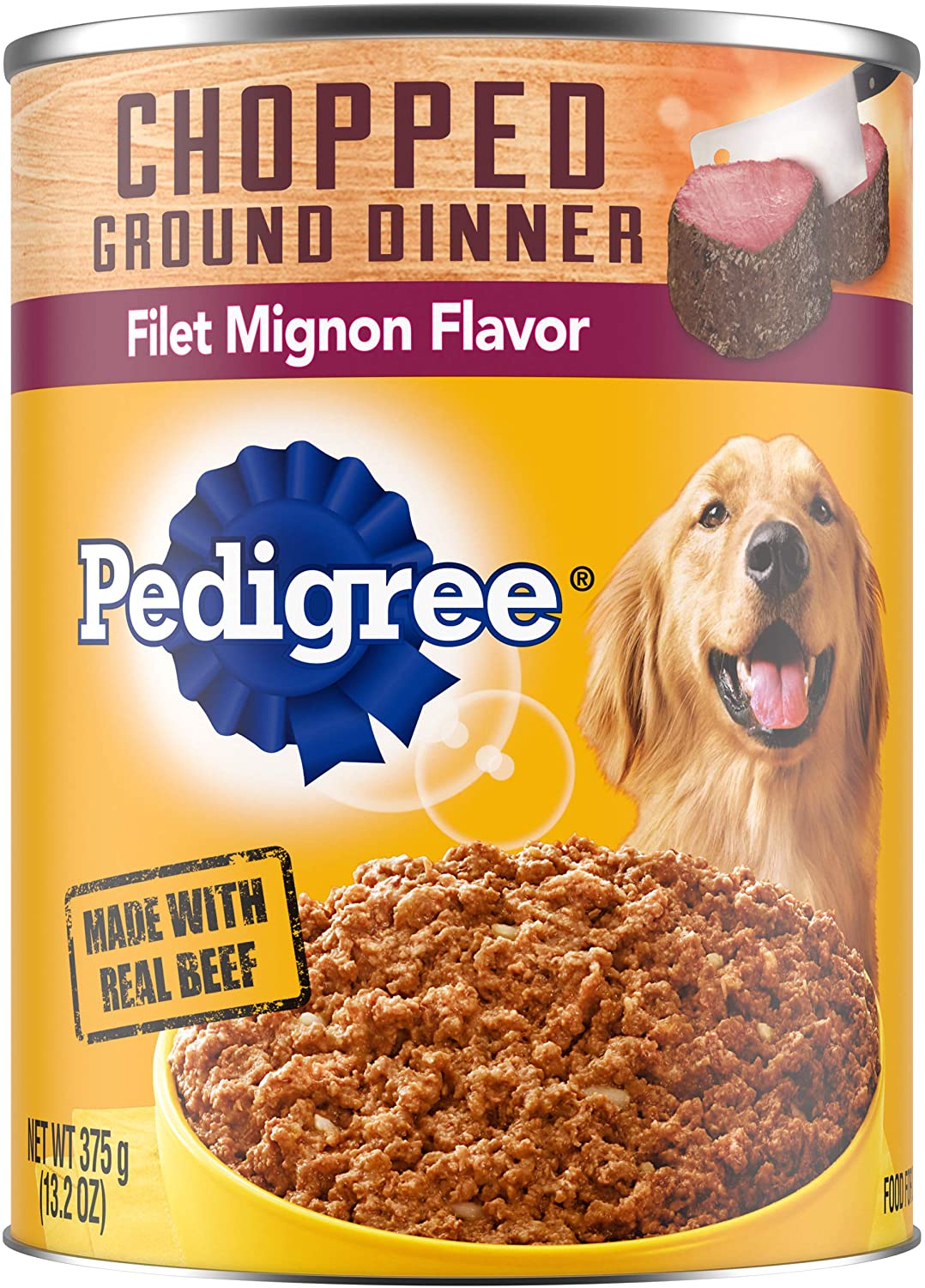 Pedigree Traditional Ground Dinner with Filet Mignon Canned Dog Food - 13.2 oz - Case of 12  