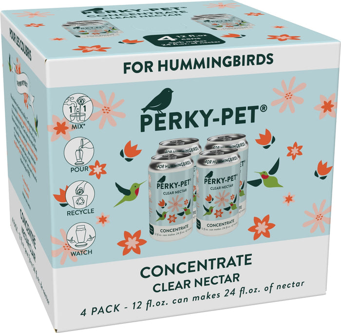 Perky-Pet Hummingbird Nectar Concentrate Wild Bird Food - Clear - 12 Oz - 4 Pack - 4 Pack