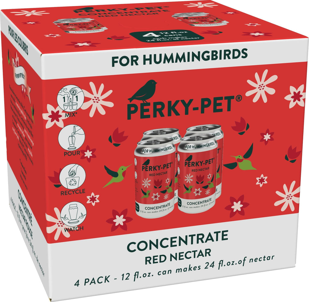 Perky-Pet Hummingbird Nectar Concentrate Wild Bird Food - Red - 12 Oz - 4 Pack - 4 Pack  