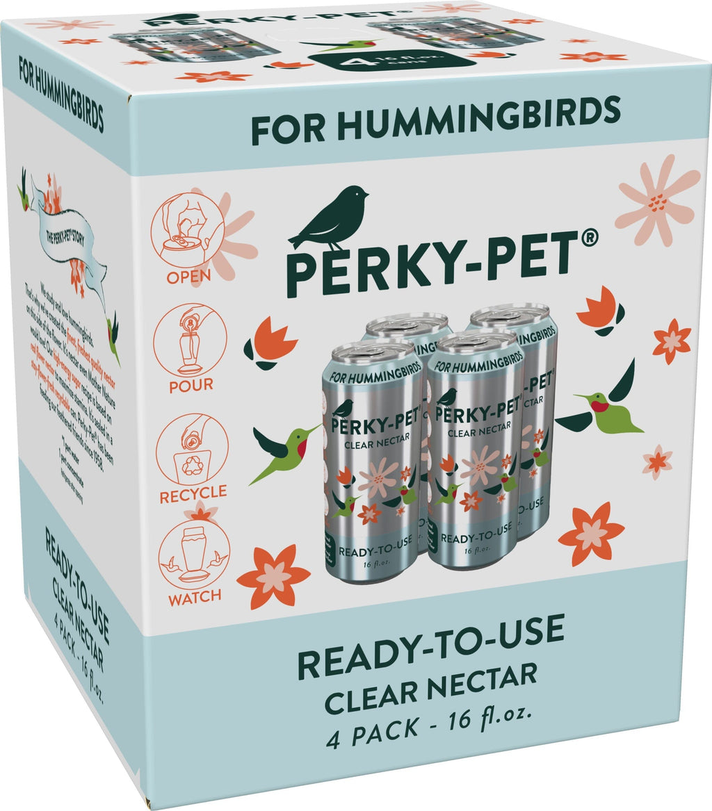Perky-Pet Hummingbird Nectar Ready To Use Wild Bird Food - Clear - 16 Oz - 4 Pack - 4 P...