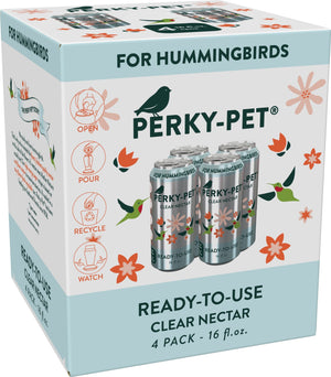 Perky-Pet Hummingbird Nectar Ready To Use Wild Bird Food - Clear - 16 Oz - 4 Pack - 4 Pack