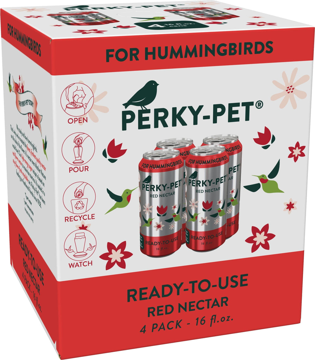 Perky-Pet Hummingbird Nectar Ready To Use Wild Bird Food - Red - 16 Oz - 4 Pack - 4 Pack  