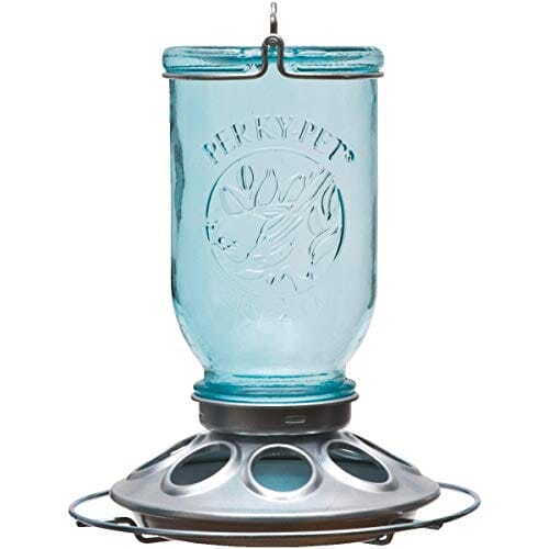 Perky-Pet Mason Jar Wild Bird Feeder - Blue - 1 Lb Cap  