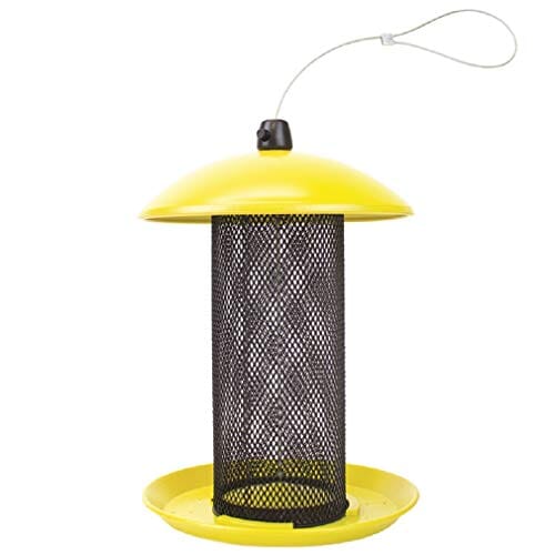 Perky-Pet Mesh Finch Tube Tubed Wild Bird Feeder - Yellow - 1.5 Lbs Cap  