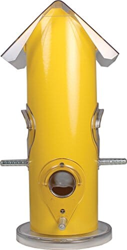 Perky-Pet Metal Tube Wild Bird Tubed Wild Bird Feeder - Yellow - 12 Oz Cap  