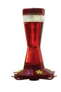 Perky-Pet Pinch Waist Glass Hummingbird Feeder - Red - 16 Oz Cap  