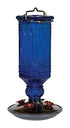 Perky-Pet Square Glass Antique Bottle Hummingbird Feeder - Cobalt Blue - 16 Oz Cap  