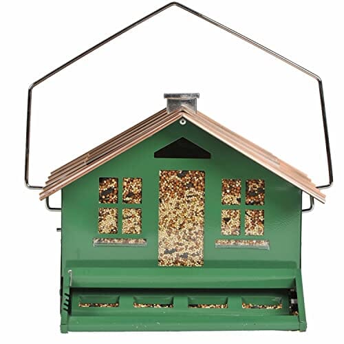 Perky-Pet Squirrel-Be-Gone II Metal and Squirrel-proof Wild Bird Feeder - Green - 8 Lbs Cap