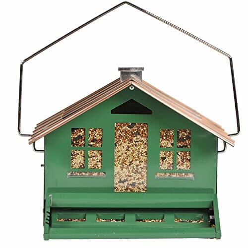 Perky-Pet Squirrel-Be-Gone II Metal and Squirrel-proof Wild Bird Feeder - Green - 8 Lbs Cap  