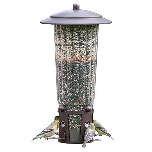 Perky-Pet Squirrel-Be-Gone Max Wild Bird Tubed Wild Bird Feeder - Bronze - 4 Lbs Cap  