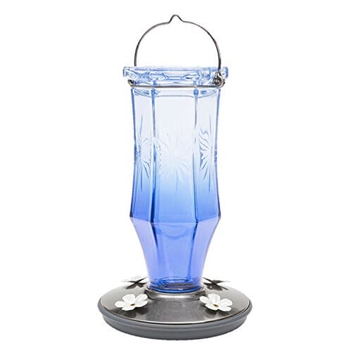 Perky-Pet Starburst Glass Vintage Hummingbird Feeder - Blue - 16 Oz Cap - 2 Pack  