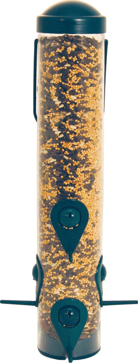 Perky-Pet Wild Bird & Finch Tubed Wild Bird Feeder - Green - 1.8 Lbs Cap  