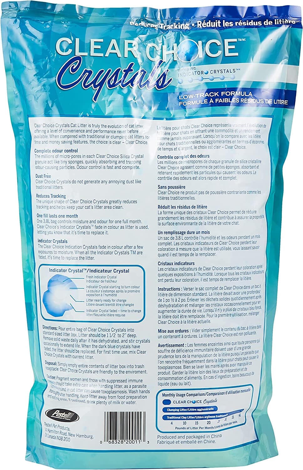 Pestell Clear Choice Low Track Silica Cat Litter - 4 Lbs - Case of 8  