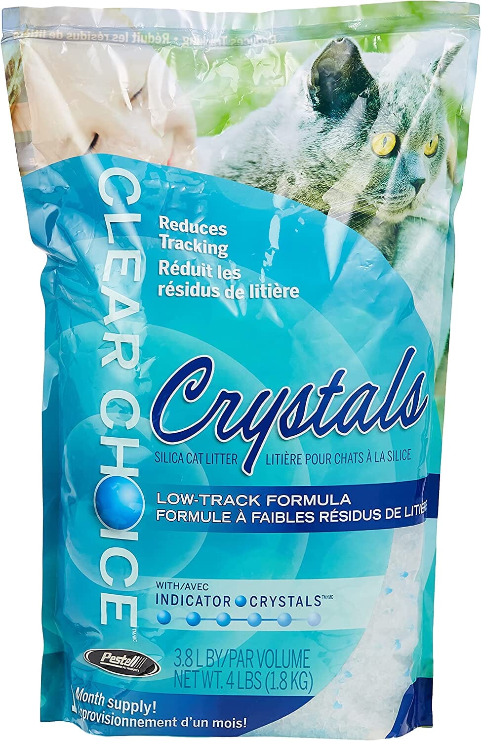 Pestell Clear Choice Low Track Silica Cat Litter - 4 Lbs - Case of 8  