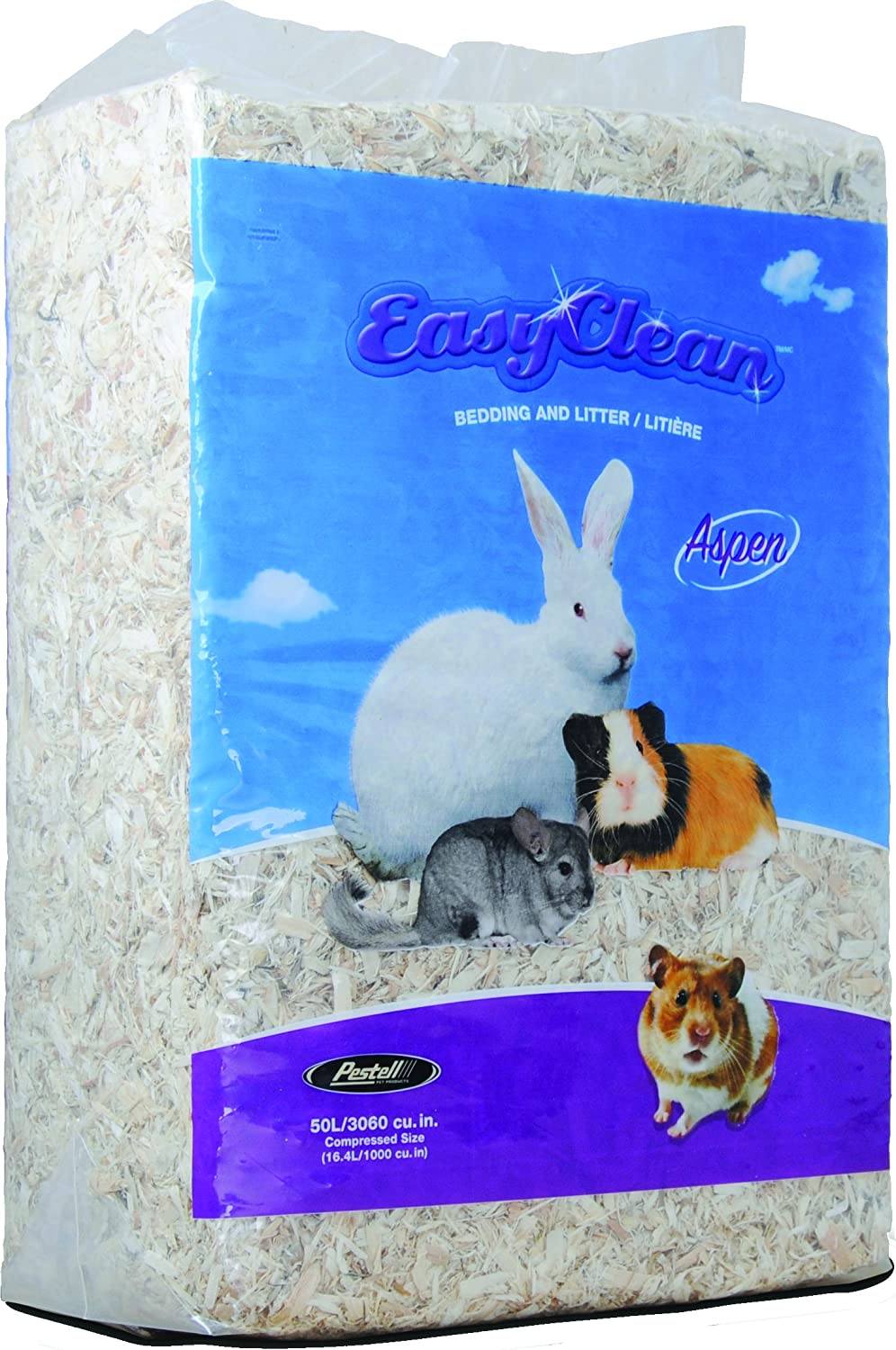 Pestell Easy Clean Aspen Shavings Small Animal Bedding - 50 Ltr - Case of 4  