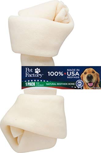 Pet Factory 100% Made In USA Beefhide Bone Natural Dog Chews - Natural - 6 In