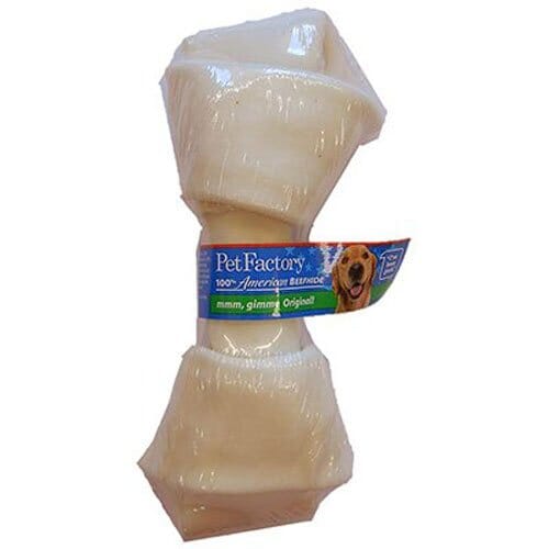 Pet Factory 100% Made In USA Beefhide Bone Natural Dog Chews - Natural - 7 In  