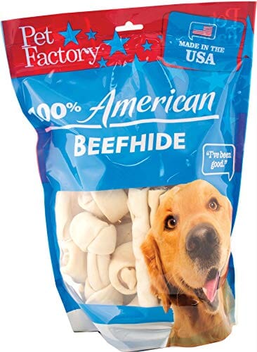 Pet Factory 100% Made In USA Beefhide Bones & Rolls Natural Dog Chews - Natural - 4 In ...