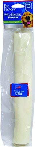 Pet Factory 100% Made In USA Beefhide Roll Natural Dog Chews - Natural - 10 In  