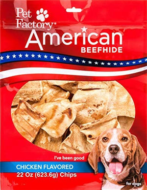 Pet Factory American Beefhide Chips Natural Dog Chews - Chicken - 22 Oz