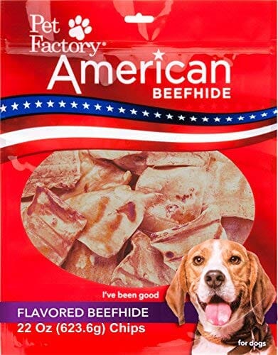 Pet Factory American Beefhide Chips Natural Dog Chews - Peanut Butter - 22 Oz  