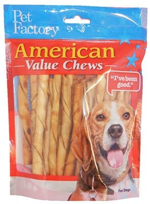 Pet Factory American Beefhide Twist Sticks Natural Dog Chews - Chicken - 5 In - 25 Pack  