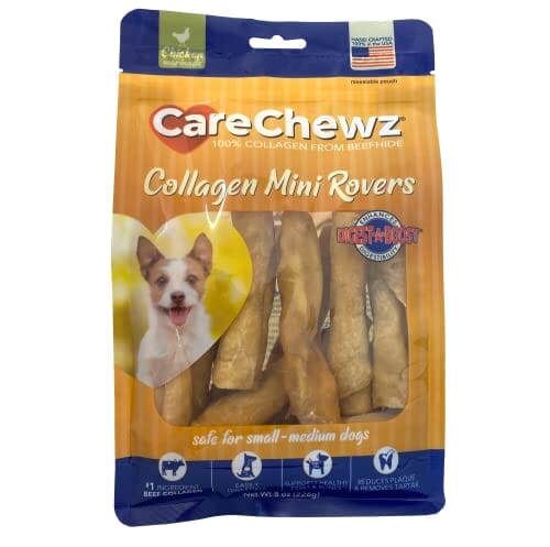 Pet Factory Carechewzâ® Collagen Mini Rovers Marinade Natural Dog Chews - Chicken - 8 Oz  