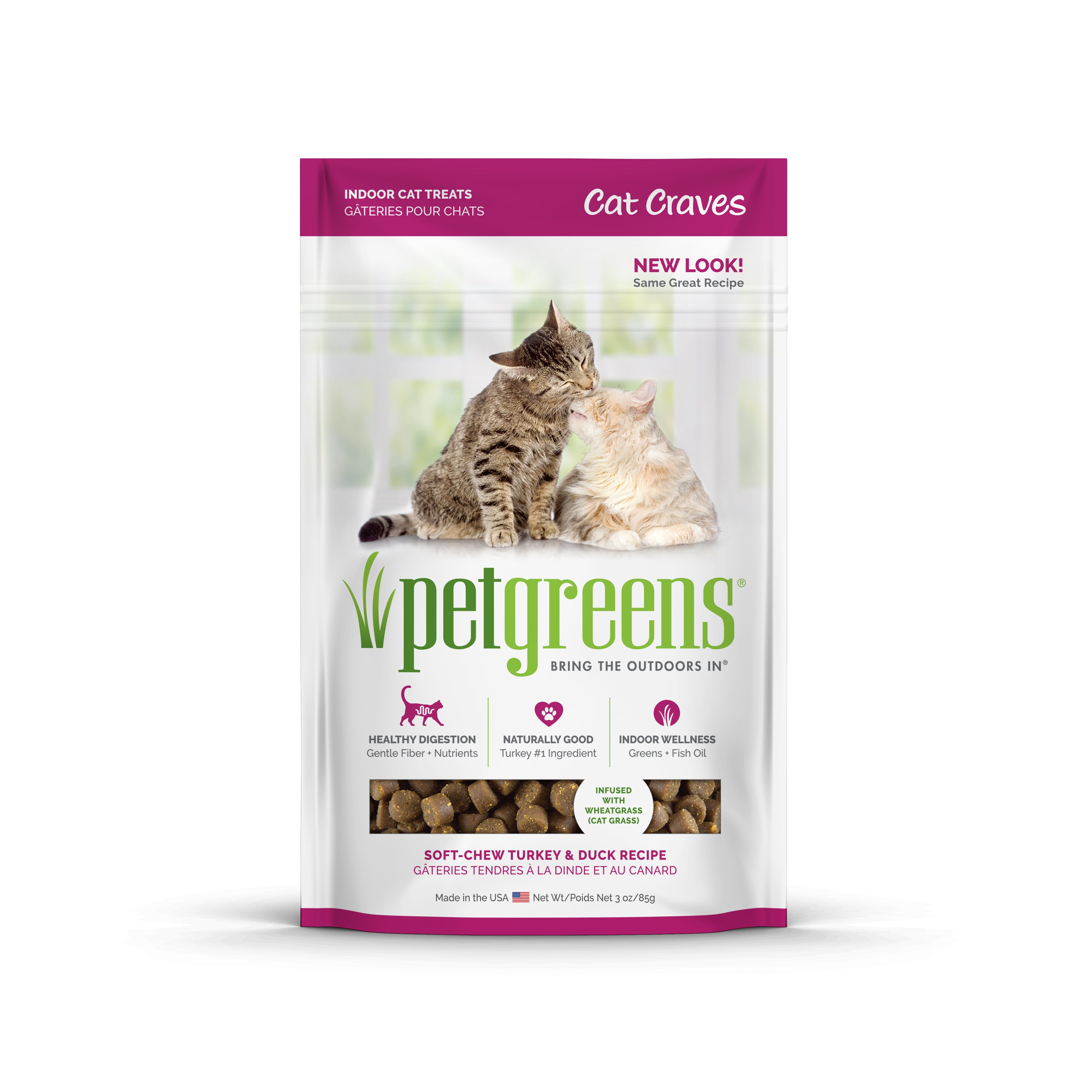 Pet Greens Cat Craves Semi-Moist Soft Cat Treats Turkey & Duck - 3 Oz  