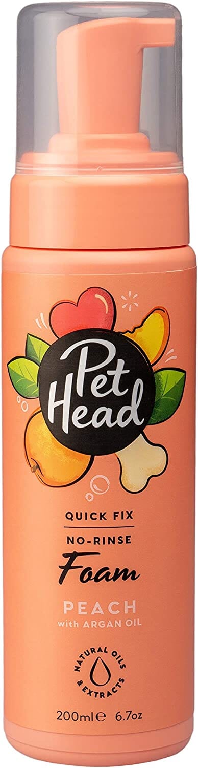 Pet Head Quick Fix 2 In 1 Grooming Foam Shampoo - Peach - 6.7 Oz  